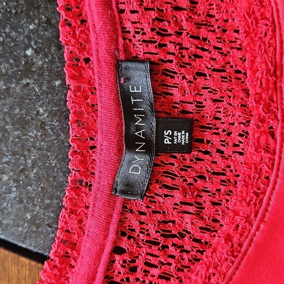 Dynamite Cherry Red Lace Racerback Tank Top Size S - Picture 6 of 11